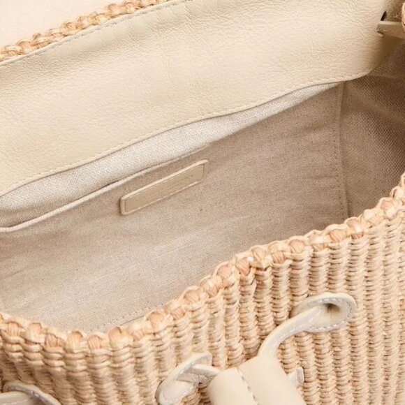 Mansur Gavriel Soft Lady pebbled leather and raffia shoulder bag handbag - Picture 5 of 9